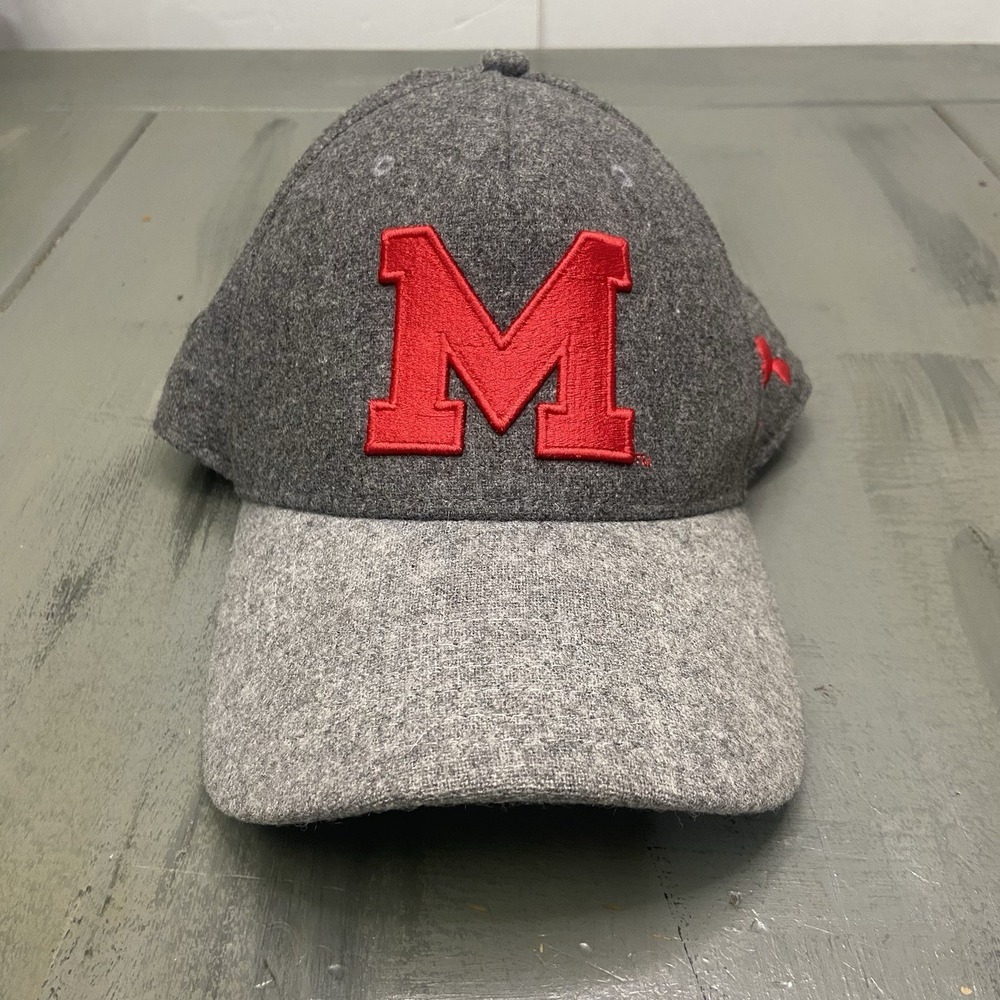 Under Armour Wool Blend Hat Grey College Football Maryland Terrapins SnapBack